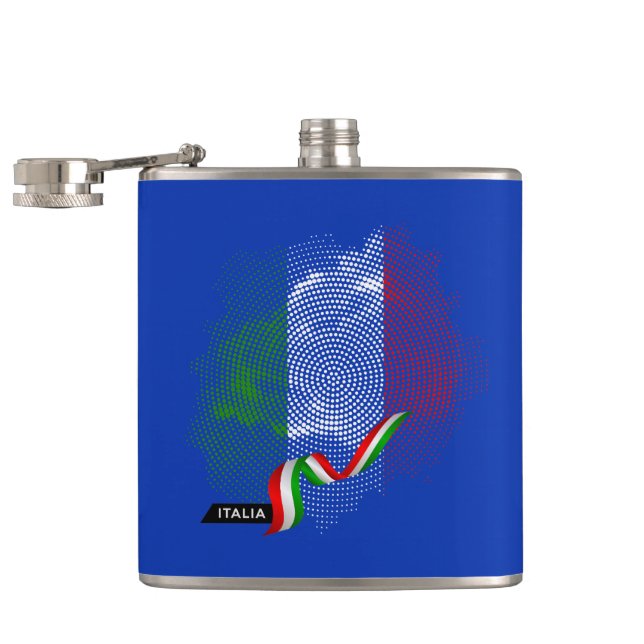 Italian flag hip flask (Opened)