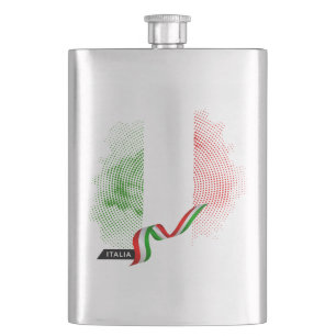 Italian flag hip flask