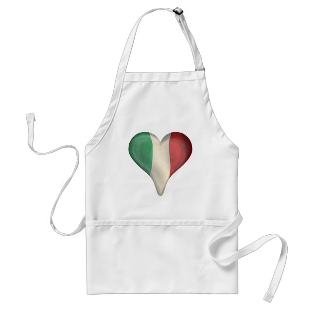 Italian Flag In A Heart Standard Apron (Front)