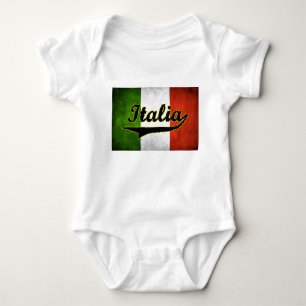 Italian Flag Italia Black Glass (Baby Creeper) Baby Bodysuit