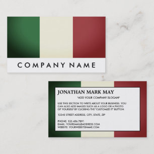 Italian Flag, Italy Business Card