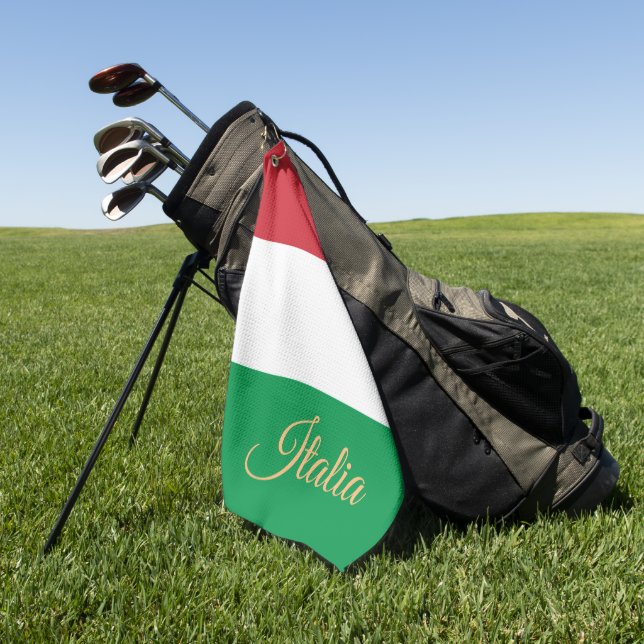 Italian Flag & Italy golf holiday /sports Italia Golf Towel (Green)