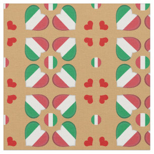 Italian Flag & Italy Heart fashion Fabric