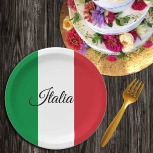 Italian Flag & Italy - party, birthday /sports Paper Plate