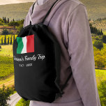 Italian Flag Italy Trip Custom Text Drawstring Bag<br><div class="desc">Travelling to Italy with your family or a travel group? Then this backpack is perfect - design features the Italian flag and 2 lines of custom text. Add your family or group name, date of vacation or any custom text. Simple and classic - perfect for your Italian adventures and trip...</div>
