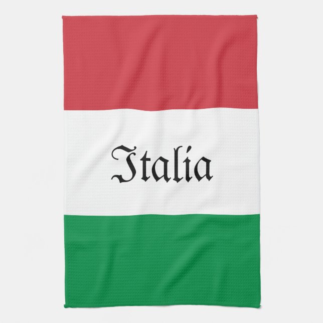 Italian Flag Kitchen Tea Towel (Vertical)