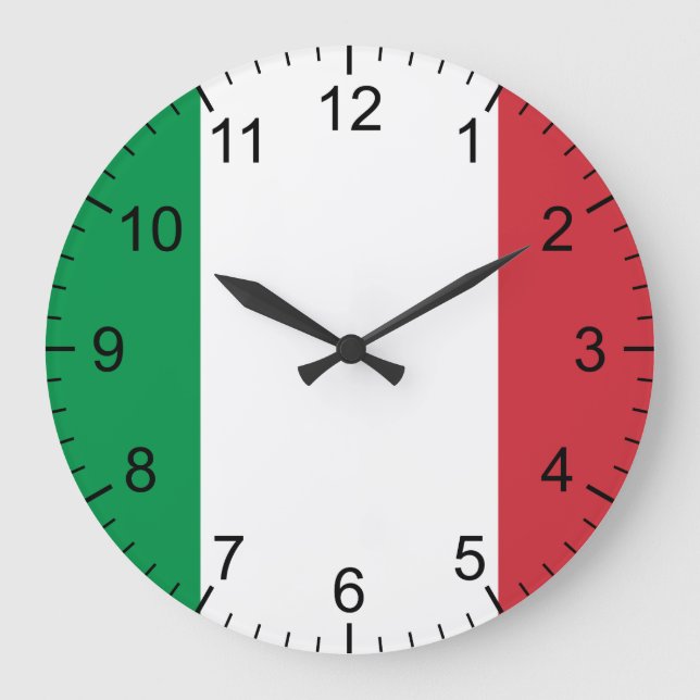 Italian Flag Large Clock (Front)
