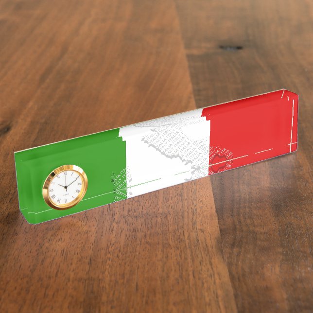 Italian flag nameplate (Side)