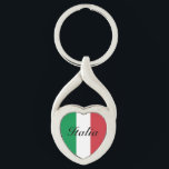 Italian flag of Italy custom heart keychain gift<br><div class="desc">Italian flag of Italy custom heart keychain gift. Personalised key chains with flag,  photo image or monogram name initials.</div>