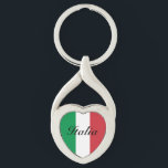 Italian flag of Italy custom heart keychain gift<br><div class="desc">Italian flag of Italy custom heart keychain gift. Personalised key chains with flag,  photo image or monogram name initials.</div>