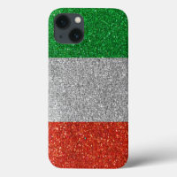 Italian Flag of Italy Glitter Trendy Stylish Colou