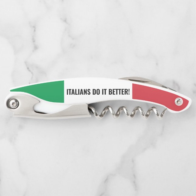 Italian flag of Italy personalized foldable Waiter Corkscrew (Front)