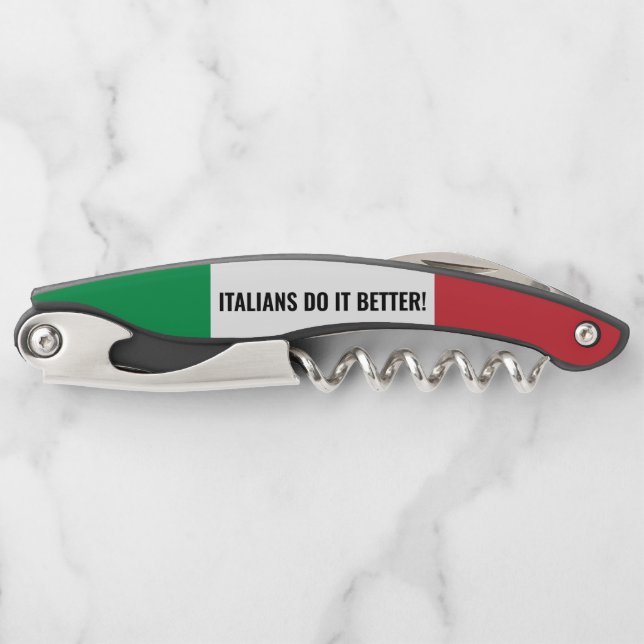 Italian flag of Italy personalized foldable Waiter Corkscrew (Front)