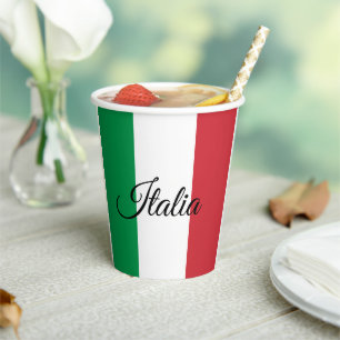 Italian Flag paper cups, party /sports, Italy Cups