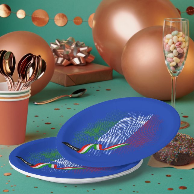 Italian flag paper plate (Multi)
