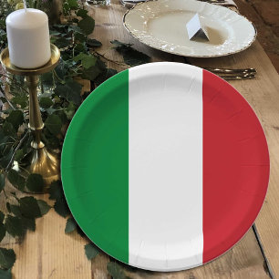 Italian Flag plates, party, sports, Italy Paper Plate