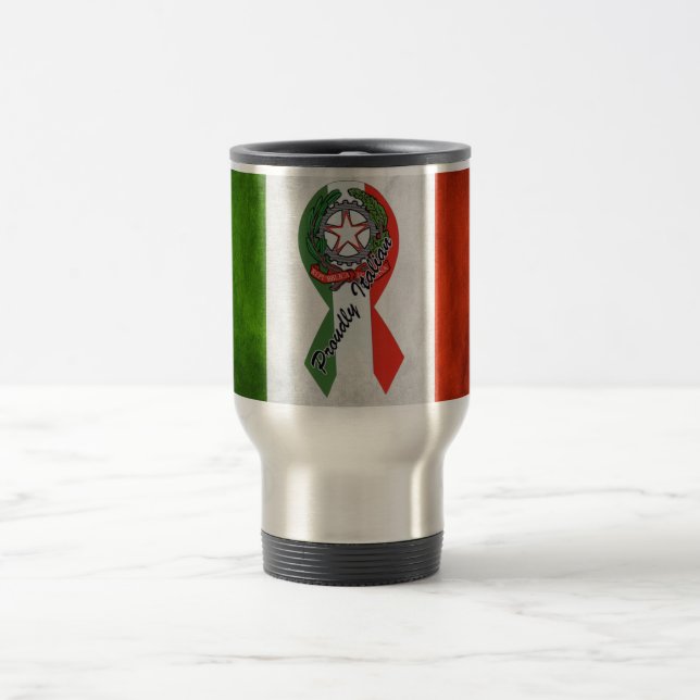 Italian Flag Proud Italian Thermo Mug (Center)