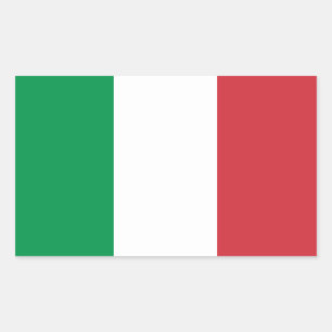 Italian Flag Rectangle Glossy Stickers