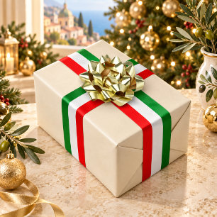 Italian Flag Red White Green Christmas Satin Ribbon