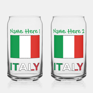 Italian Flag Republic Day Pride Personalised Gift Can Glass