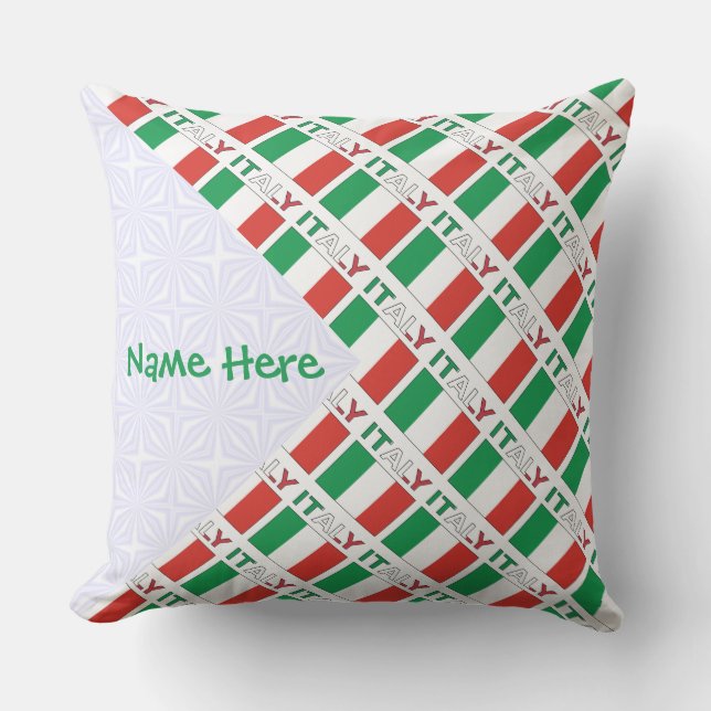 Italian Flag Republic Day Pride Personalised Gift Cushion (Front)