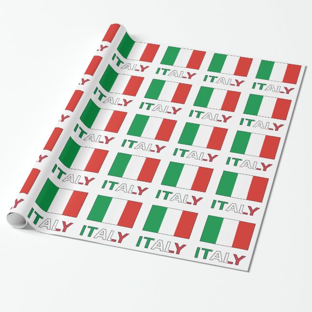Italian Flag Republic Day Pride Personalised Gift Wrapping Paper (Unrolled)