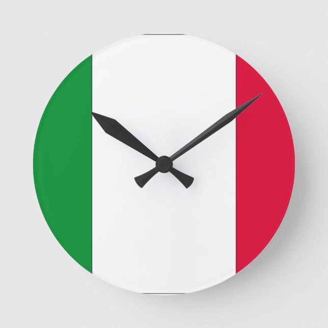 Italian Flag Round Clock (Front)