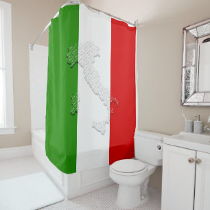 Italian flag shower curtain