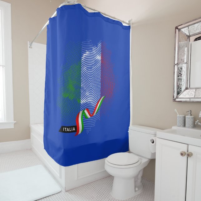Italian flag shower curtain (In Situ)