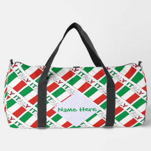 Italian Flag Tiled Personalised Heritage Design Duffle Bag