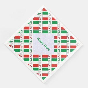 Italian Flag Tiled Personalised Heritage Design Napkin