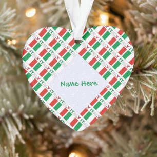 Italian Flag Tiled Personalised Heritage Design Ornament