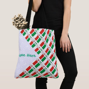 Italian Flag Tiled Personalised Heritage Design Tote Bag