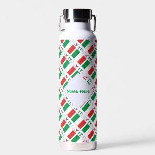 Italian Flag Tiled Personalised Heritage Design Water Bottle