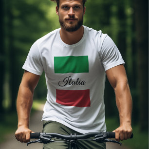 Italian Flag - Vertical with Italia in Centre T-Shirt