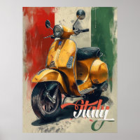 Italian Flag Vespa Scooter