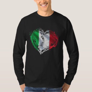 Italian Flag Vintage Italy Heart Patriotic Men Wom T-Shirt