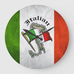 Italian Flag Wall Clock Italy