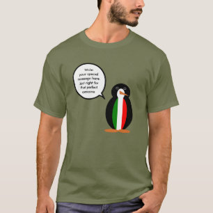 Italian Flag Wildlife Penguin Personalised Gift T-Shirt
