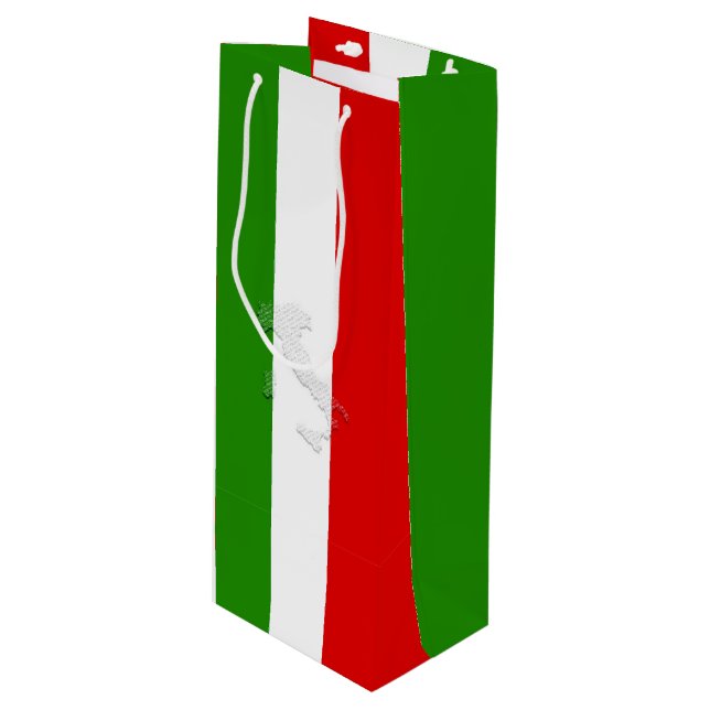 Italian flag wine gift bag (Front Angled)