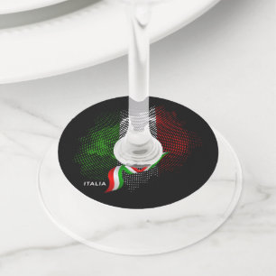 Italian flag wine glass tag