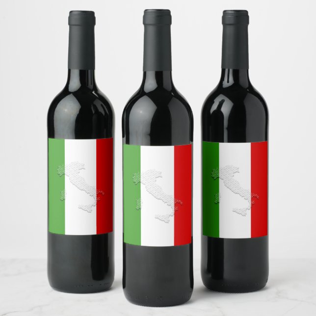 Italian flag wine label (Bottles)