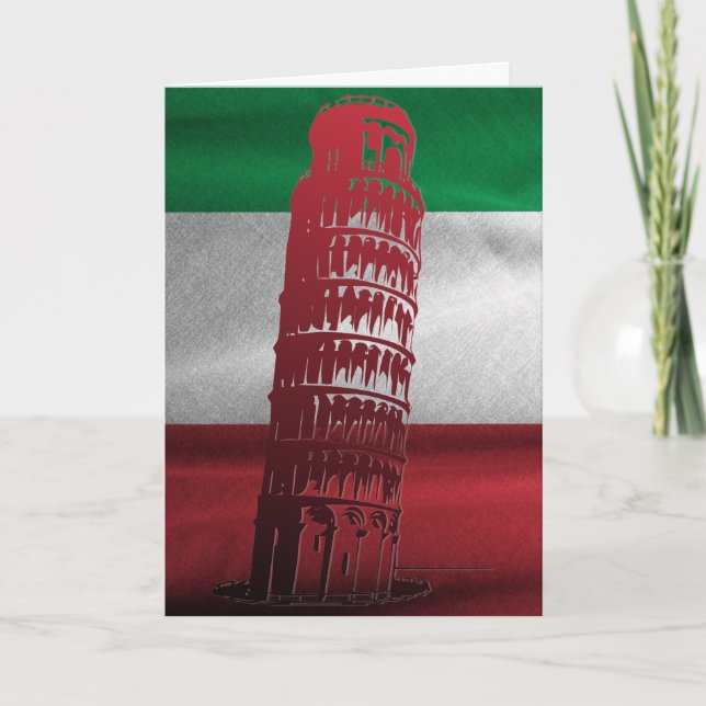 Italian Flag with a hint of Pisa Thank You Card (Front)
