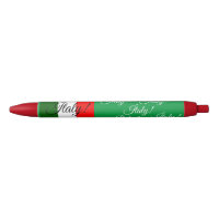 Italian Flag with Flag Colours & White Elegant Tex