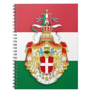 Italian Flag with insignia of the Kingdom of Italy Spiral Notebook