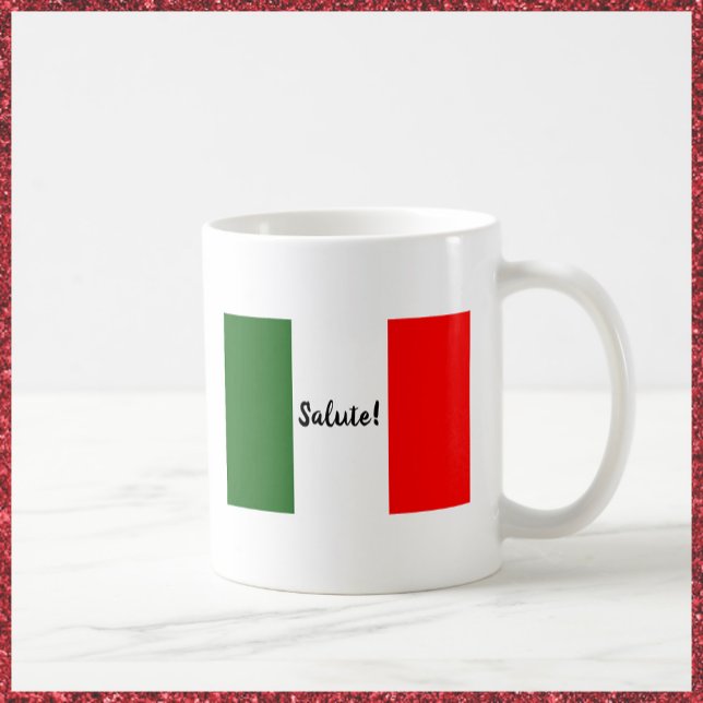 Italian Flag with Salute Toast Red White Green Coffee Mug (Creator Uploaded)