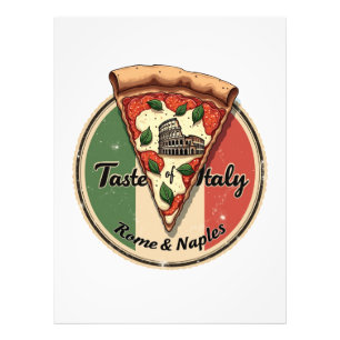 Italian Flag with Vintage Rome & Naples Pizza Photo Print