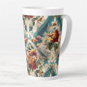 Italian Floral Damask Whimsical Pattern Latte Mug