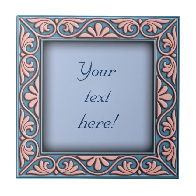 Italian floral frame ornament tile (Front)