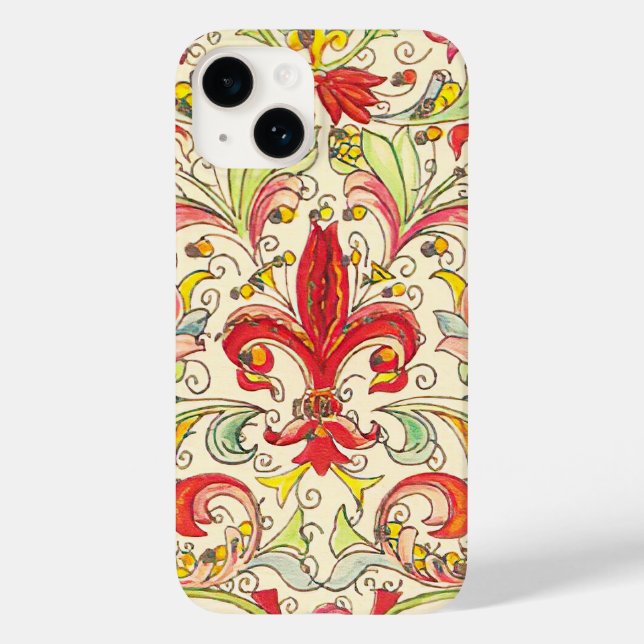 Italian Florentine Fleur de Lis Pattern Case-Mate iPhone Case (Back)